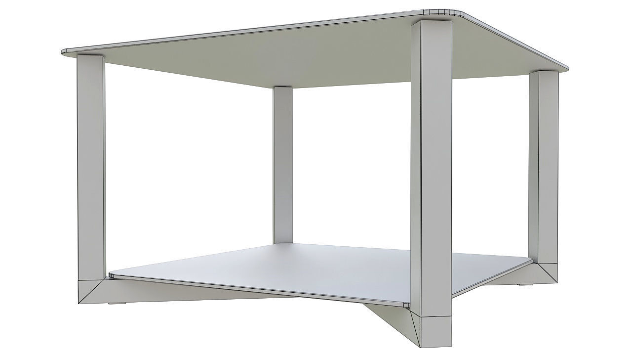 Two levels glass table 3D model_4