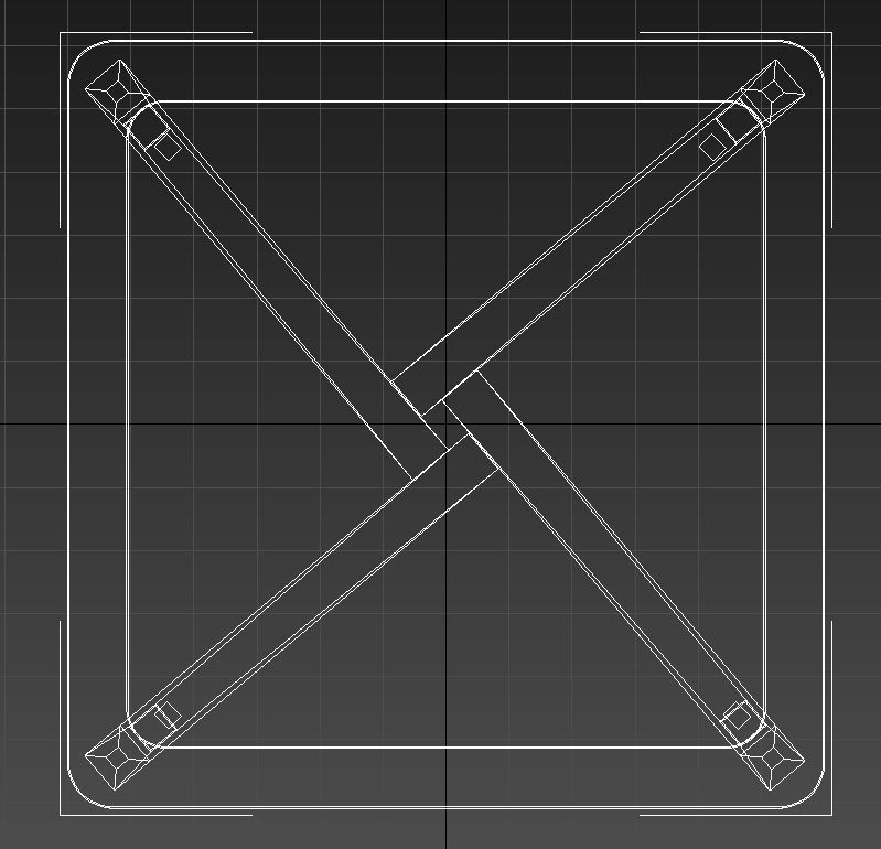 Two levels glass table 3D model_8