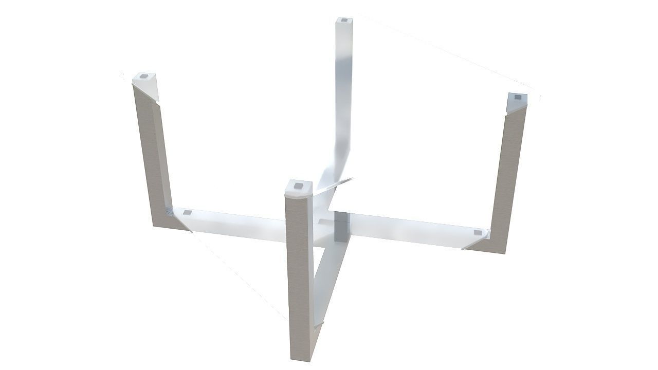 Two levels glass table 3D model_1