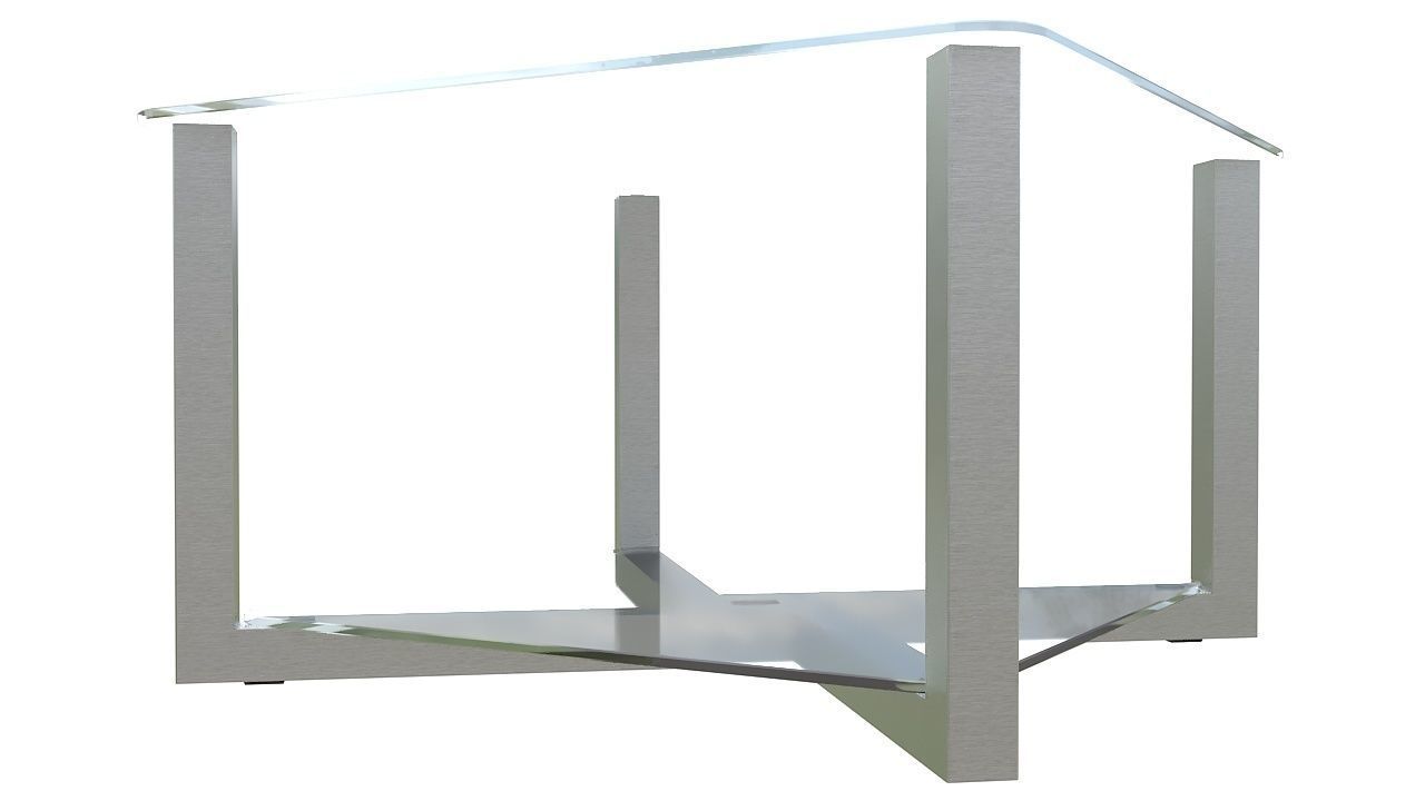 Two levels glass table 3D model_3