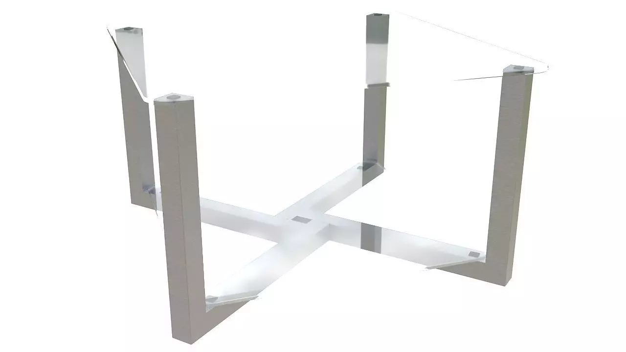 Two levels glass table 3D model_0