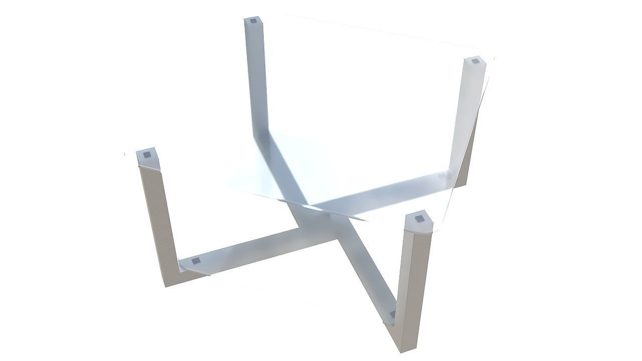 Two levels glass table 3D model_2