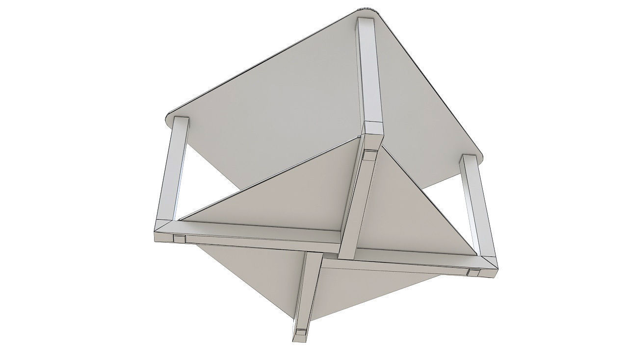 Two levels glass table 3D model_6