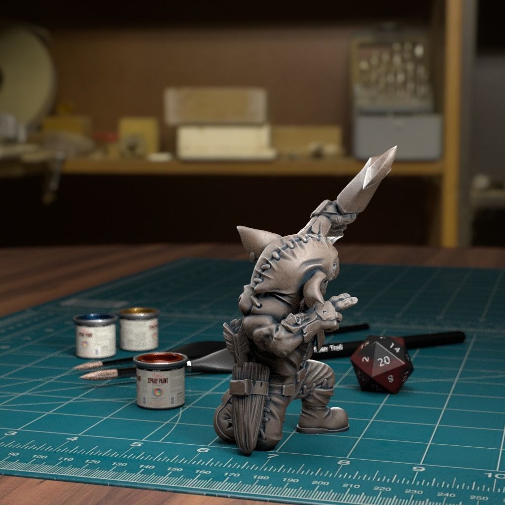 Goblin Raider 10 - Pre-Supported 3D print model_2
