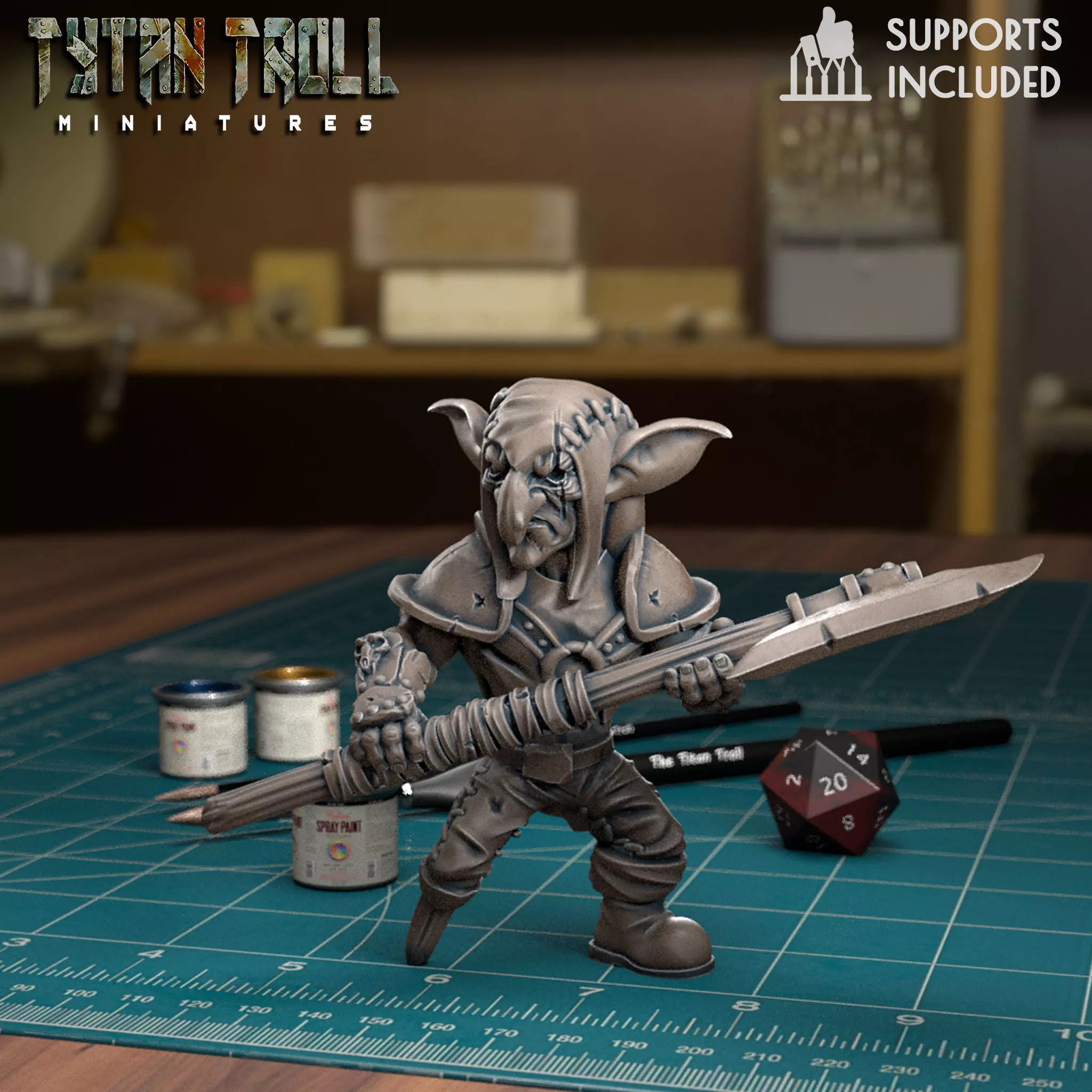 Goblin Raider 11 - Pre-Supported 3D print model_0