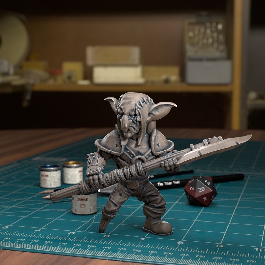 Goblin Raider 11 - Pre-Supported 3D print model_1