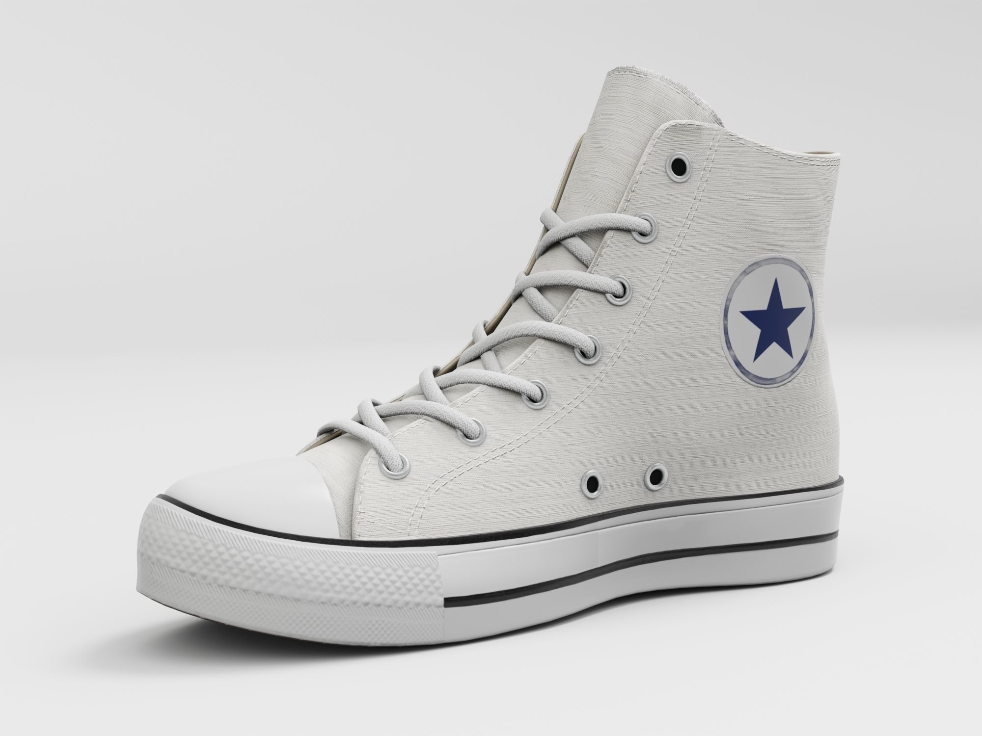 Converse All Star Style Unisex - Shoe White PBR Low-poly 3D model_6