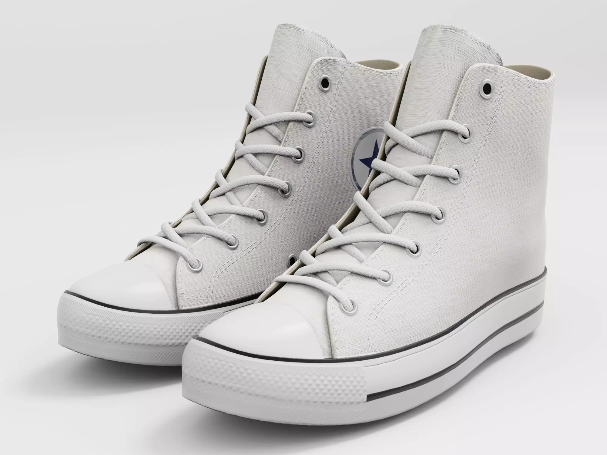 Converse All Star Style Unisex - Shoe White PBR Low-poly 3D model_0