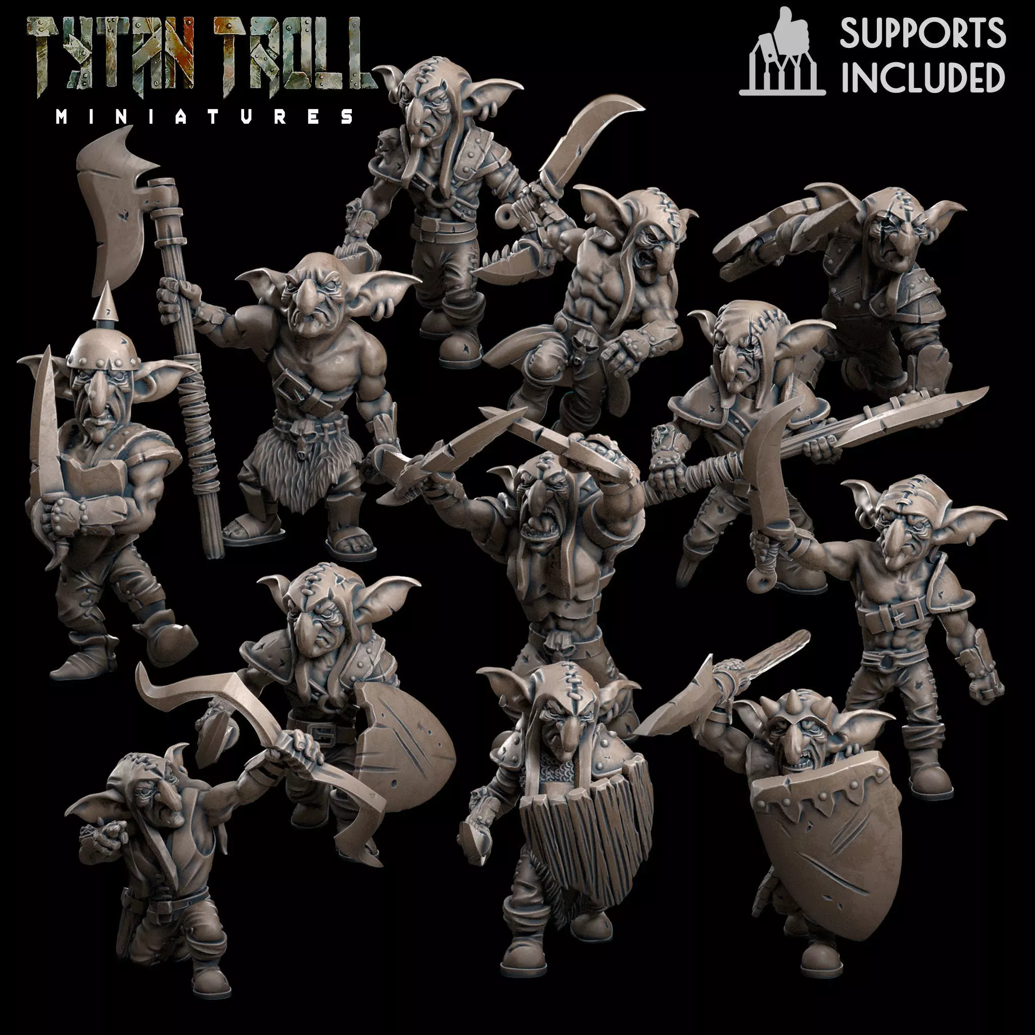 Goblin Raider Pack - Pre-Supported 3D print model_0
