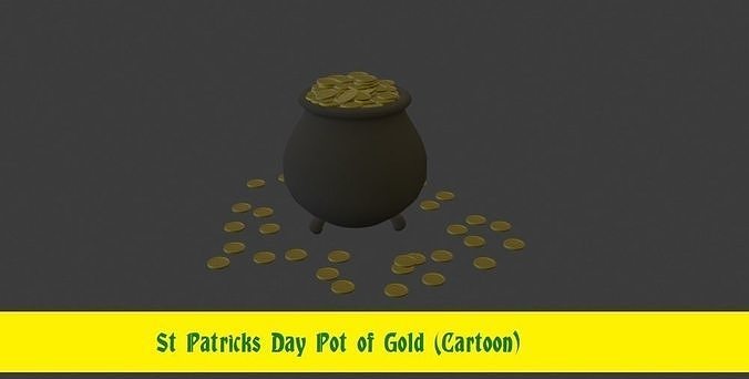 Cauldron and Gold Coin Free low-poly 3D model