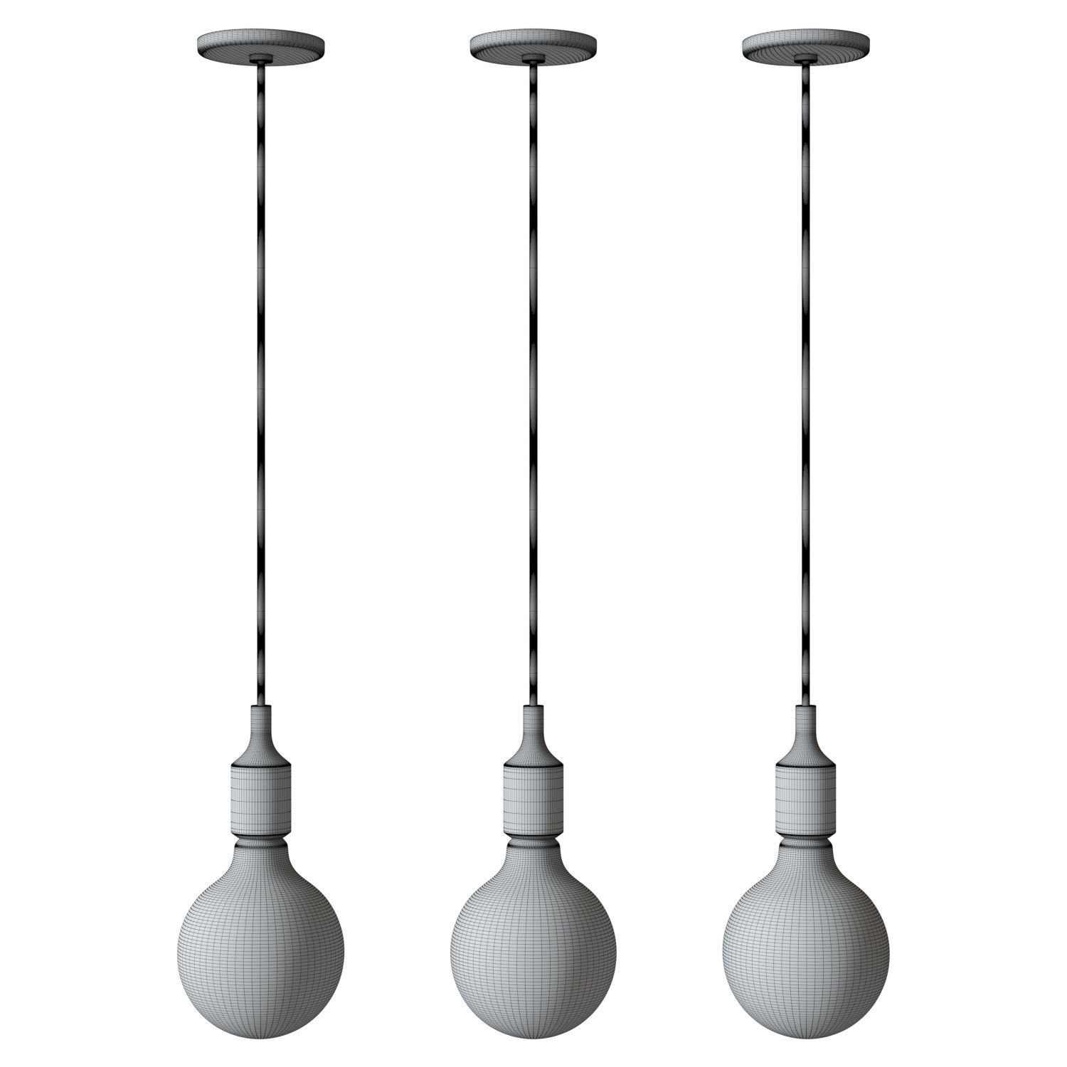 E27 Pendant Lamp 3D model_4