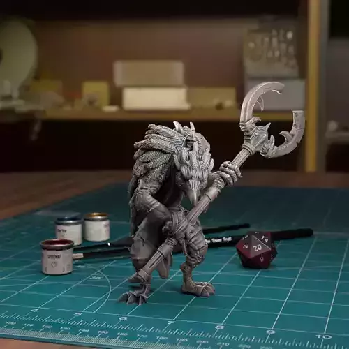 Kenku Bladed Staff - Pre-Supported 3D print model