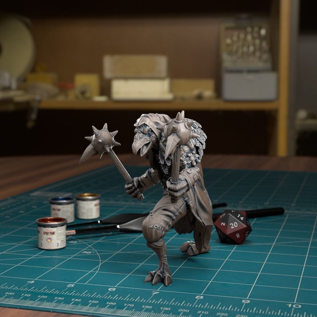 Kenku Mace - Pre-Supported 3D print model_4