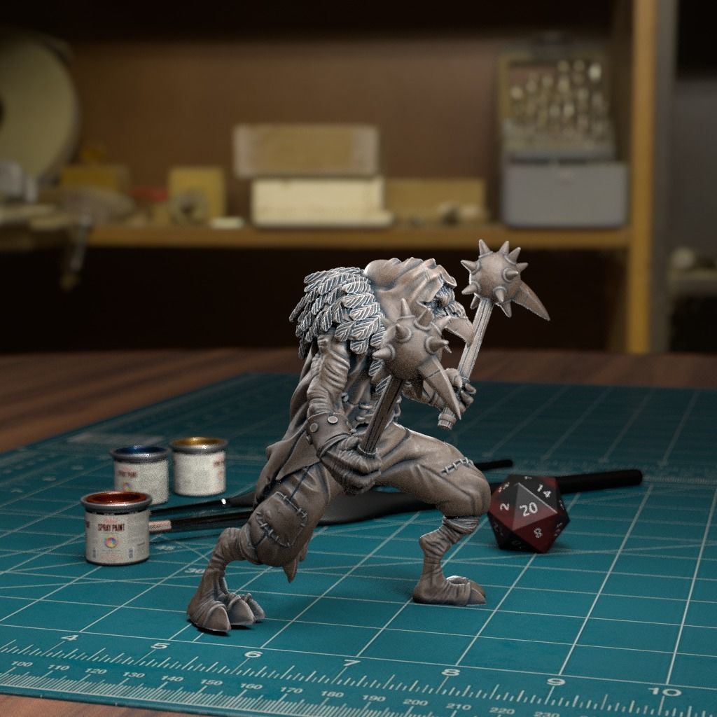 Kenku Mace - Pre-Supported 3D print model_2