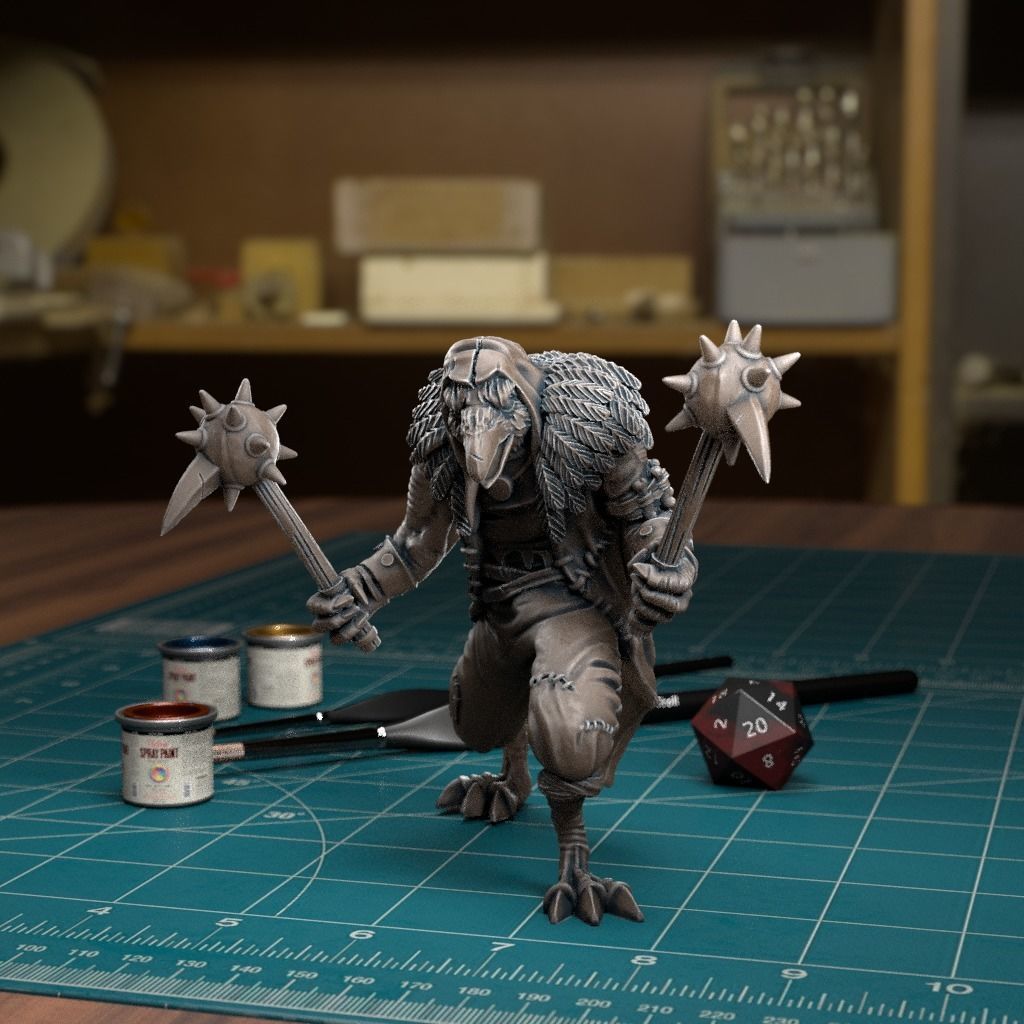 Kenku Mace - Pre-Supported 3D print model_1