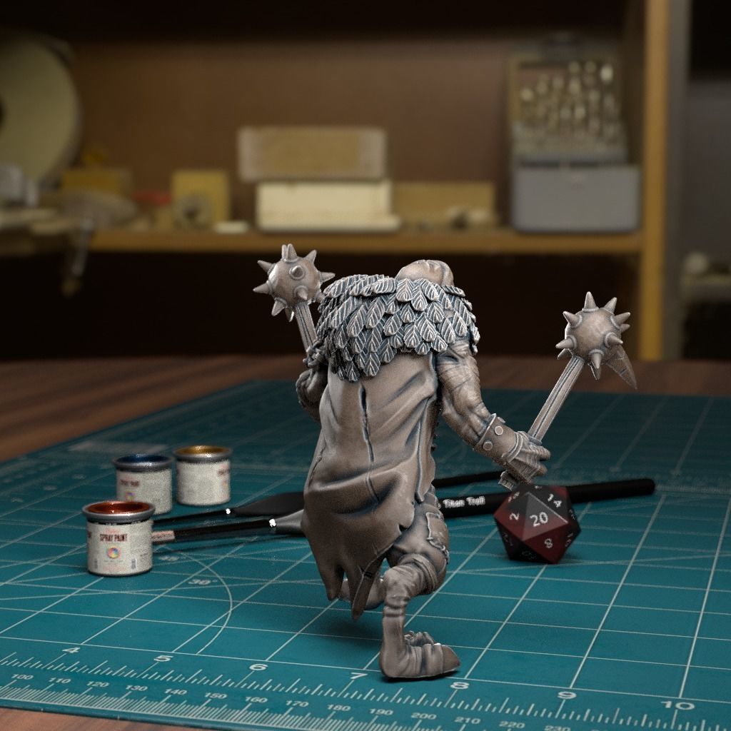 Kenku Mace - Pre-Supported 3D print model_3