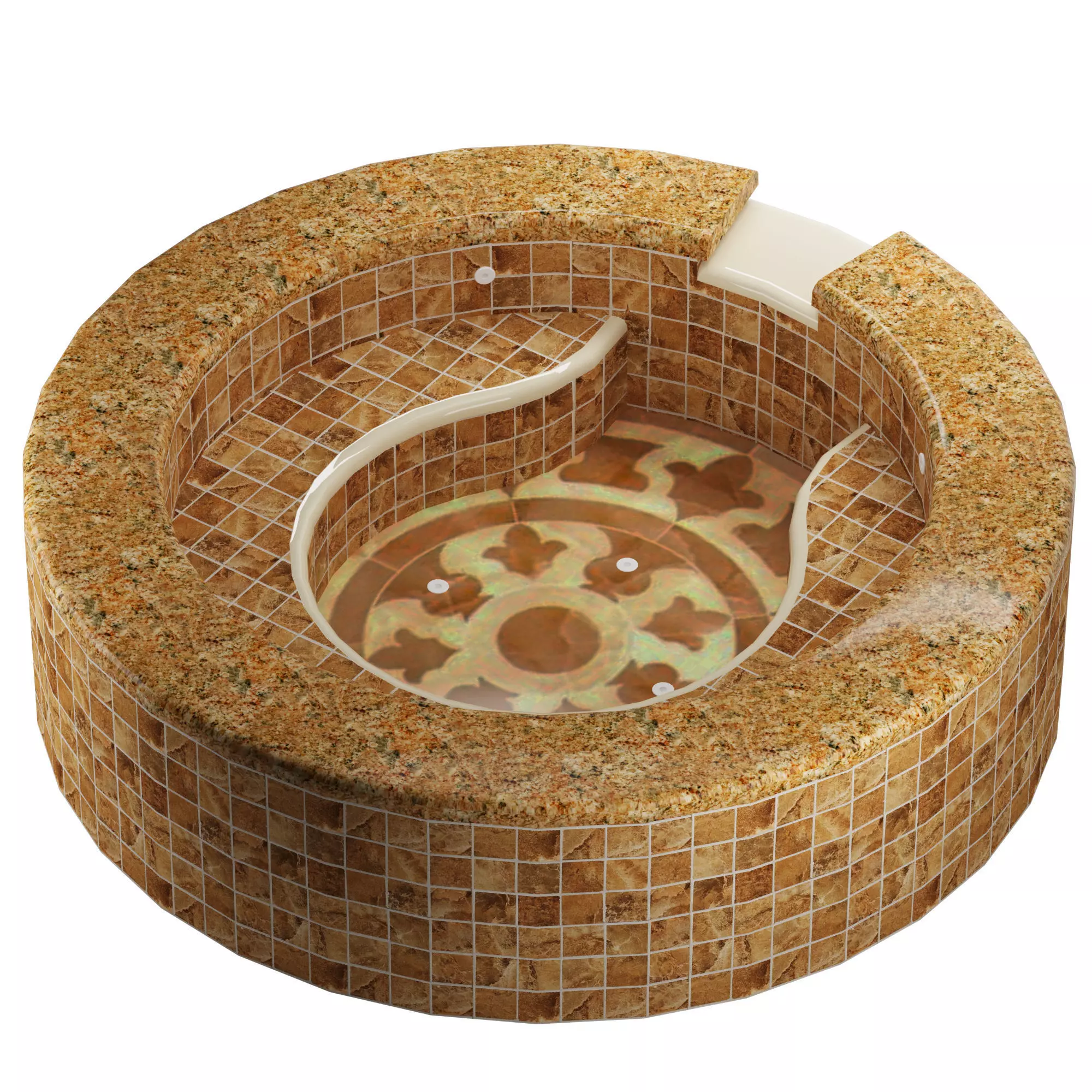 Jacuzzi tahoe round mosaic tile Low-poly 3D model
