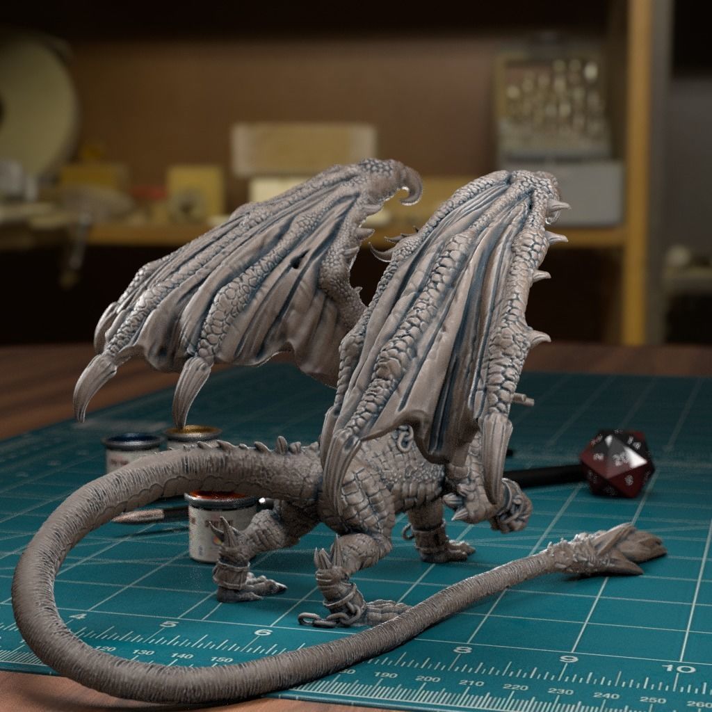Shackled Dragon - Pre-Supported 3D print model_2