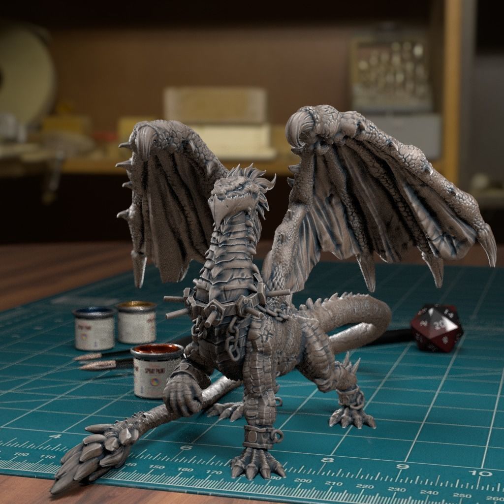 Shackled Dragon - Pre-Supported 3D print model_4