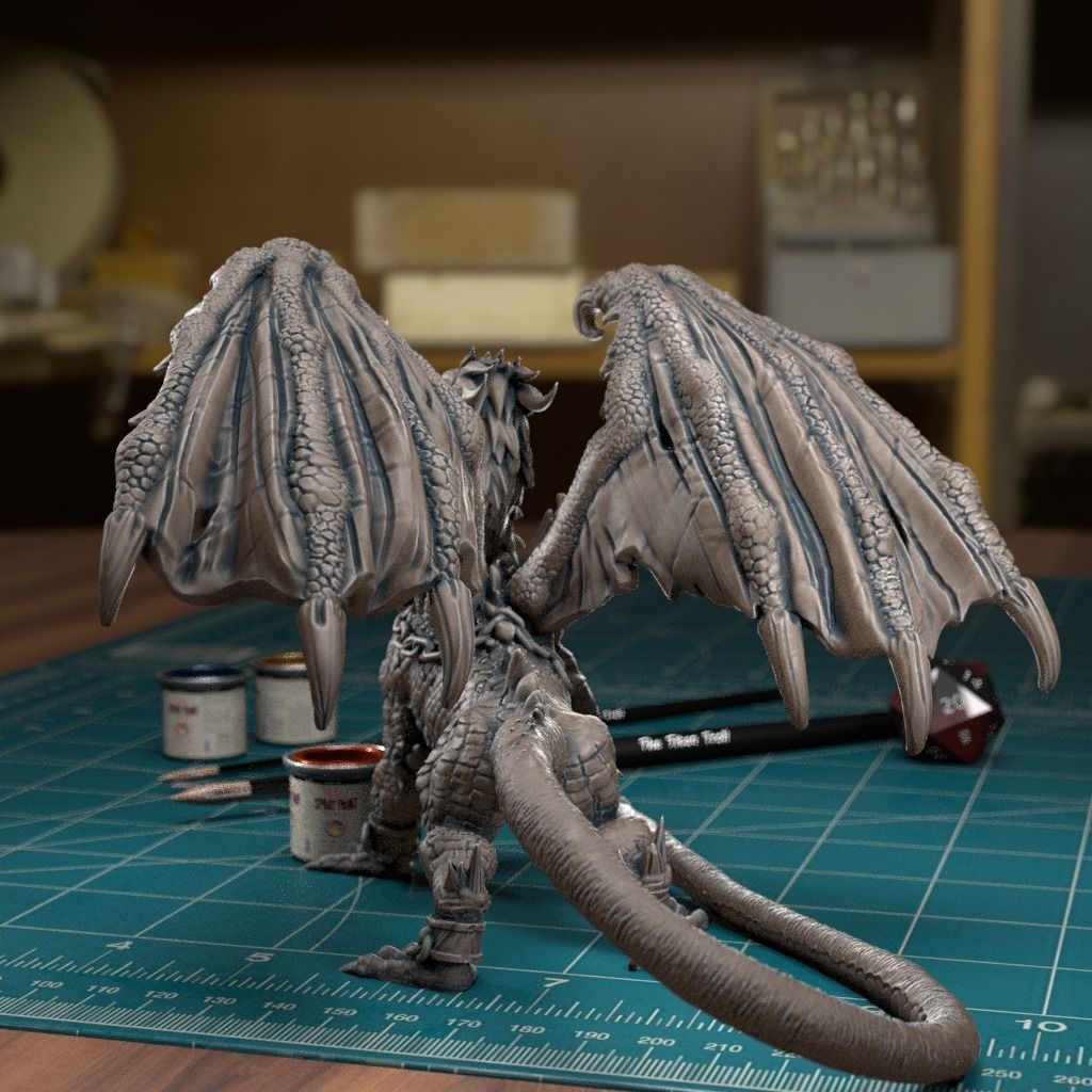 Shackled Dragon - Pre-Supported 3D print model_3