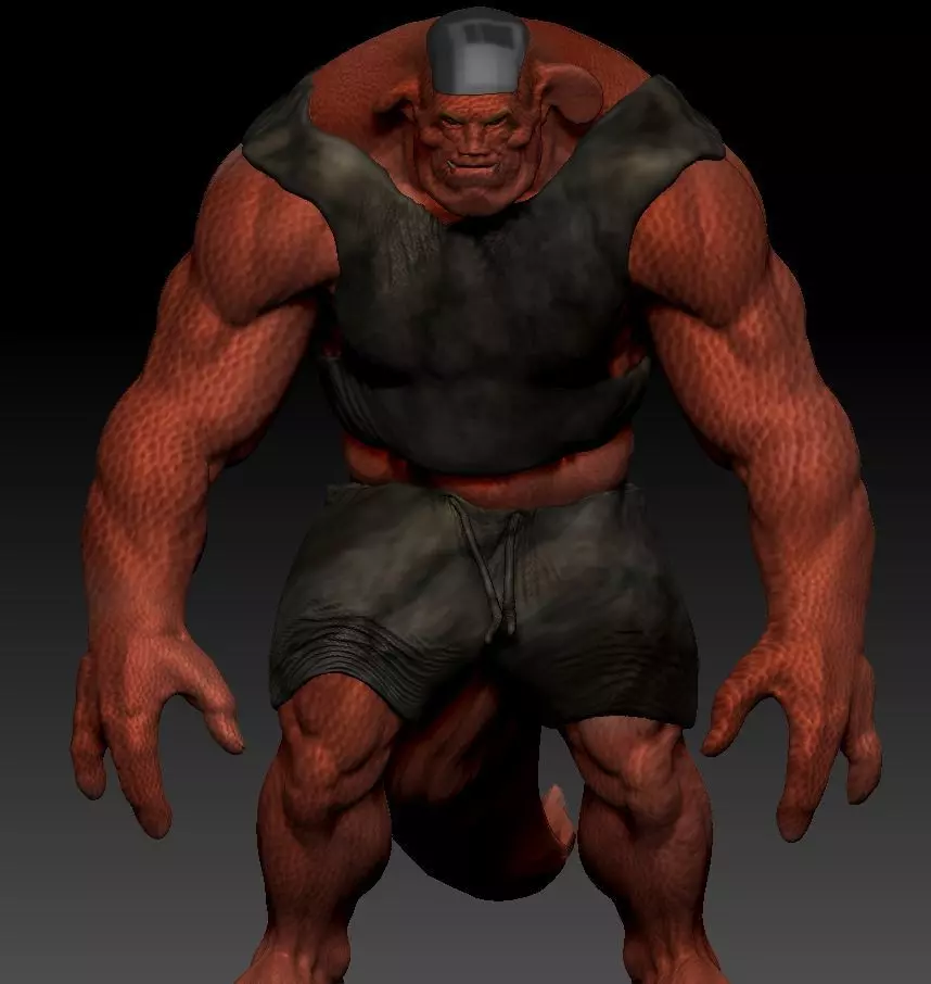 Monster creature with arms and legs 3D model