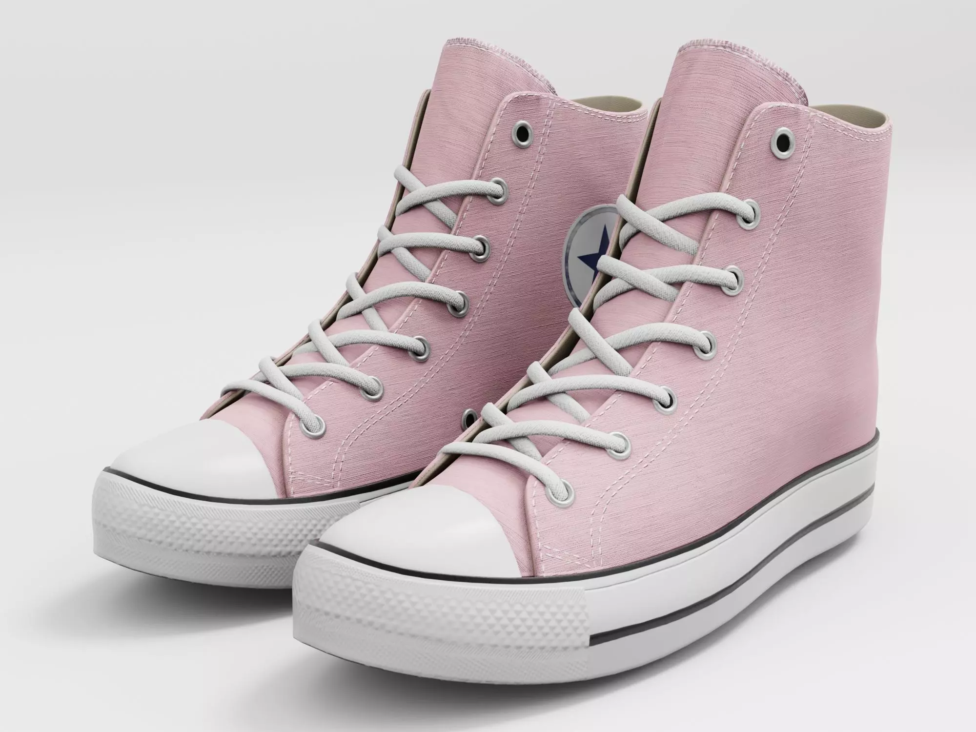 Converse All Star Style Unisex - Shoe Pink PBR Low-poly 3D model_0