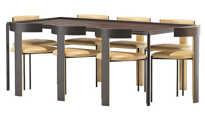 Molteni table and Zefir Chair 3D model