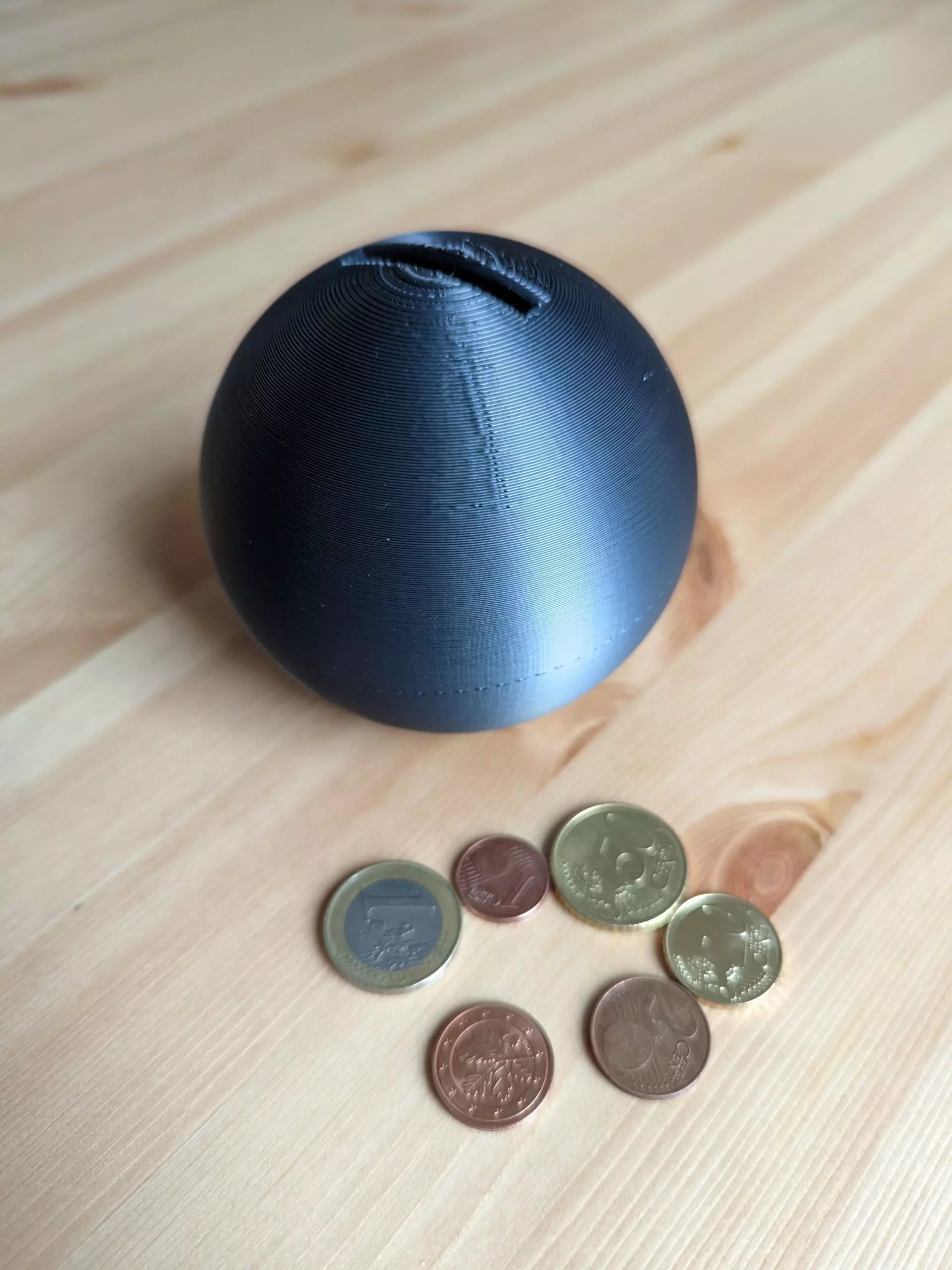 Sphere Coin Bank 3D print model_0