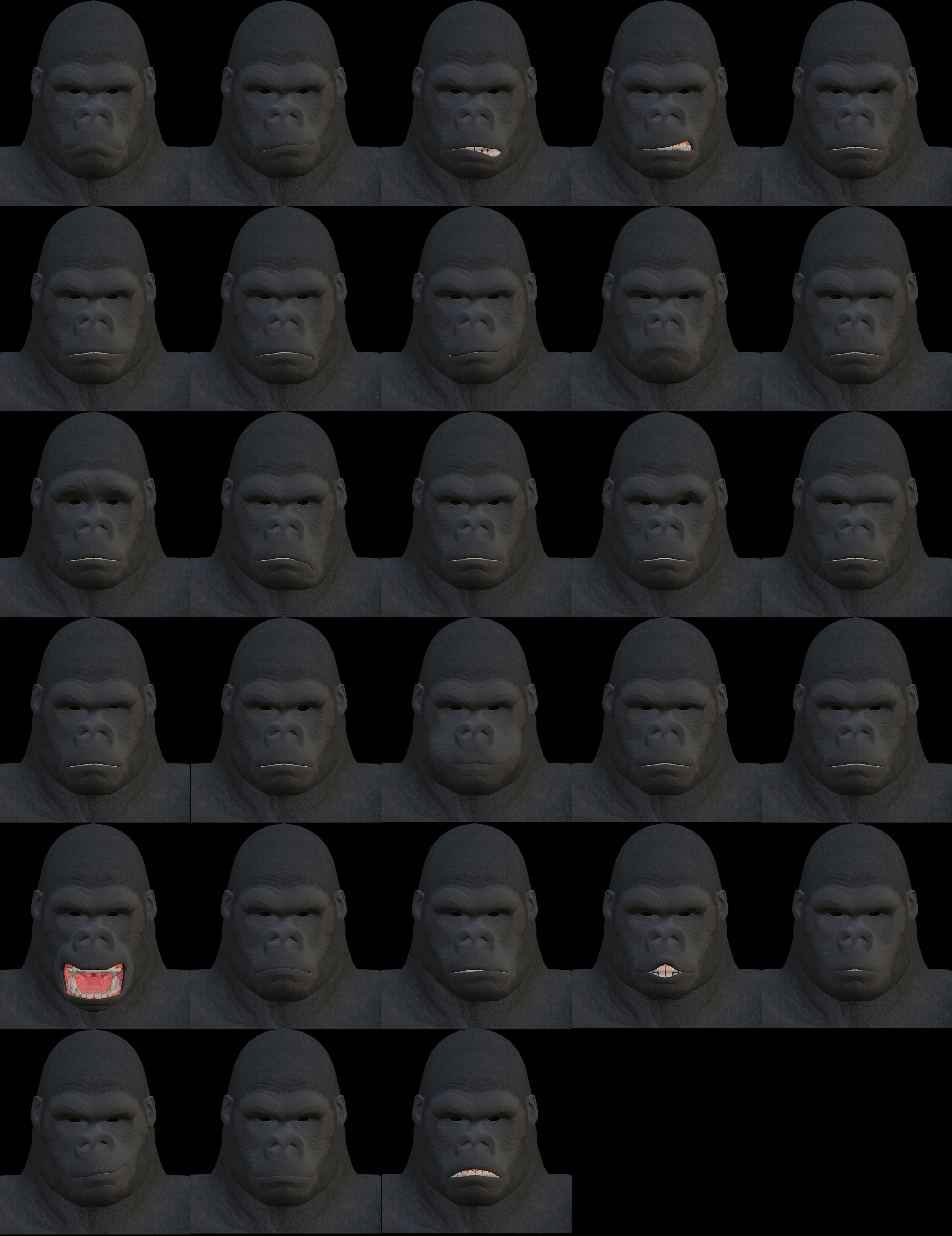 Gorilla - King Kong - v2 Low-poly 3D model_19
