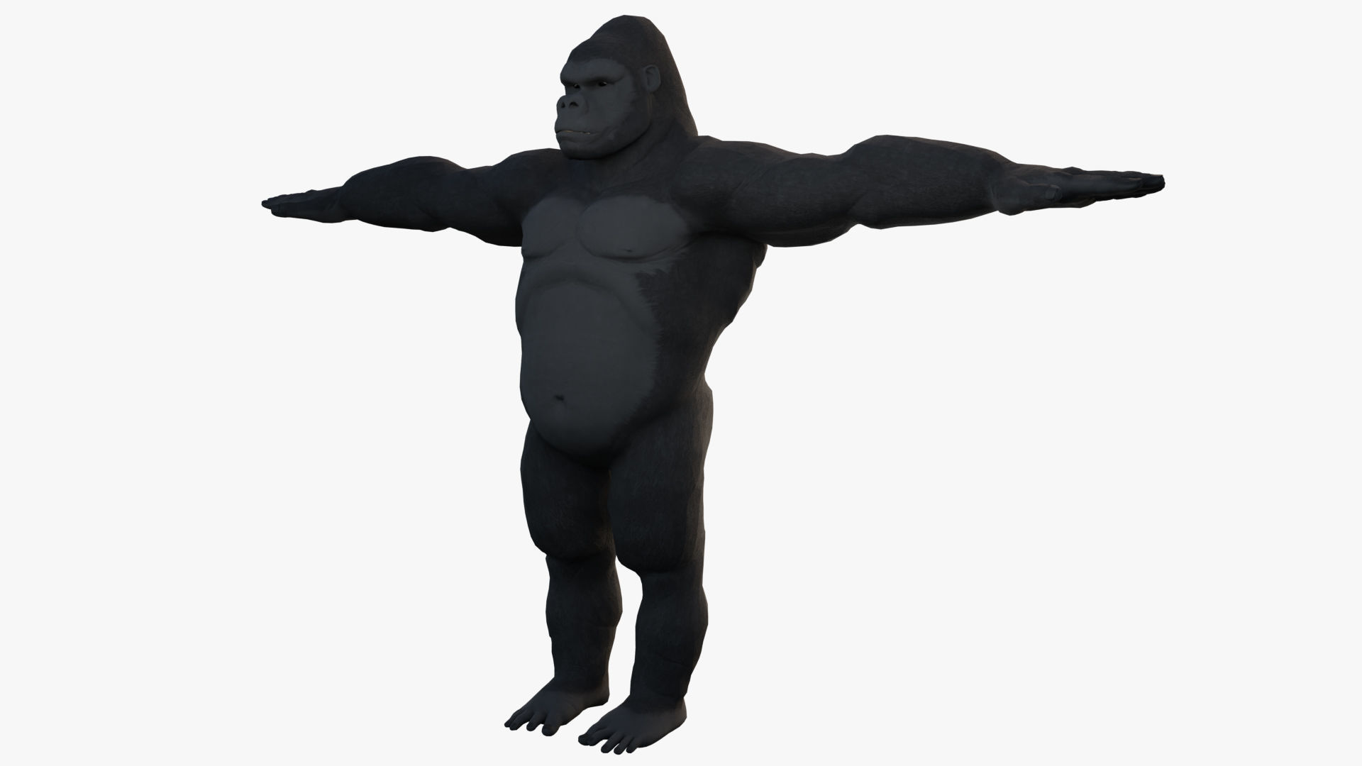 Gorilla - King Kong - v2 Low-poly 3D model_5