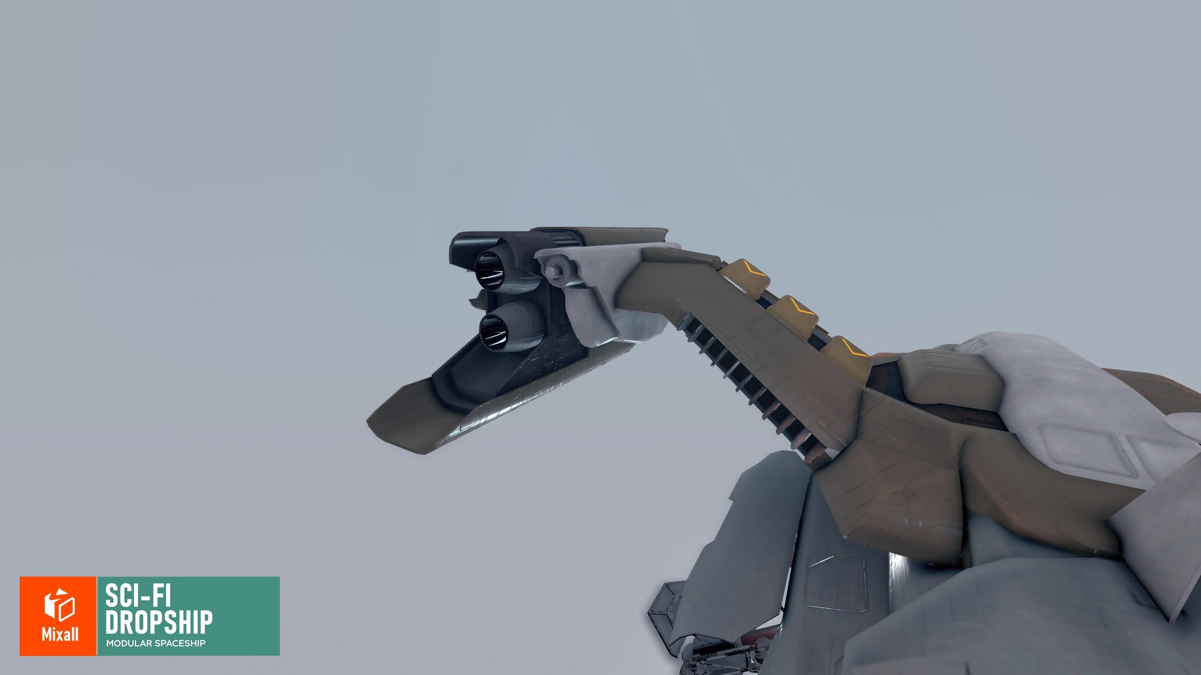 Sci-fi dropship - modular spaceship 3D model_4