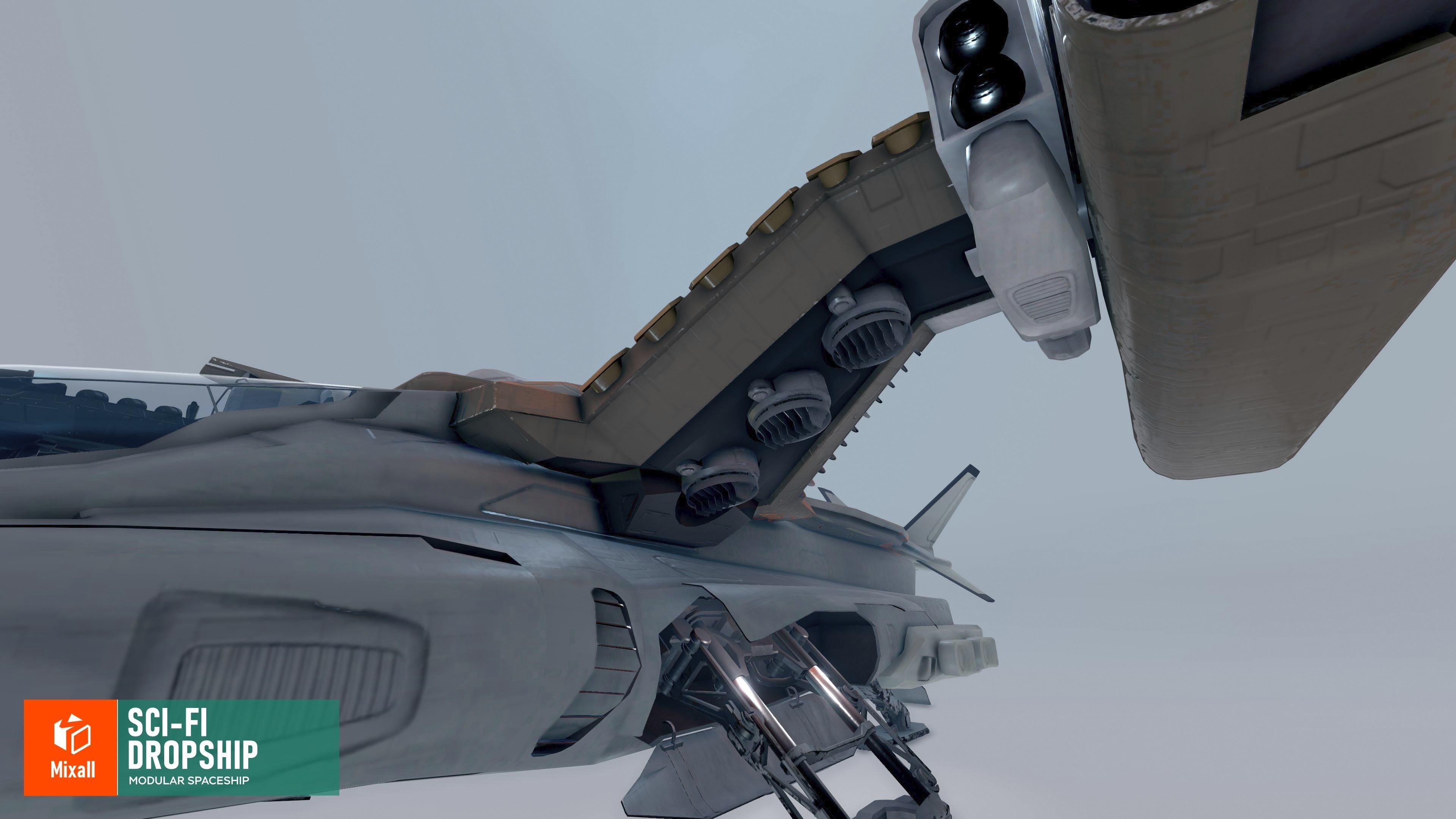 Sci-fi dropship - modular spaceship 3D model_15