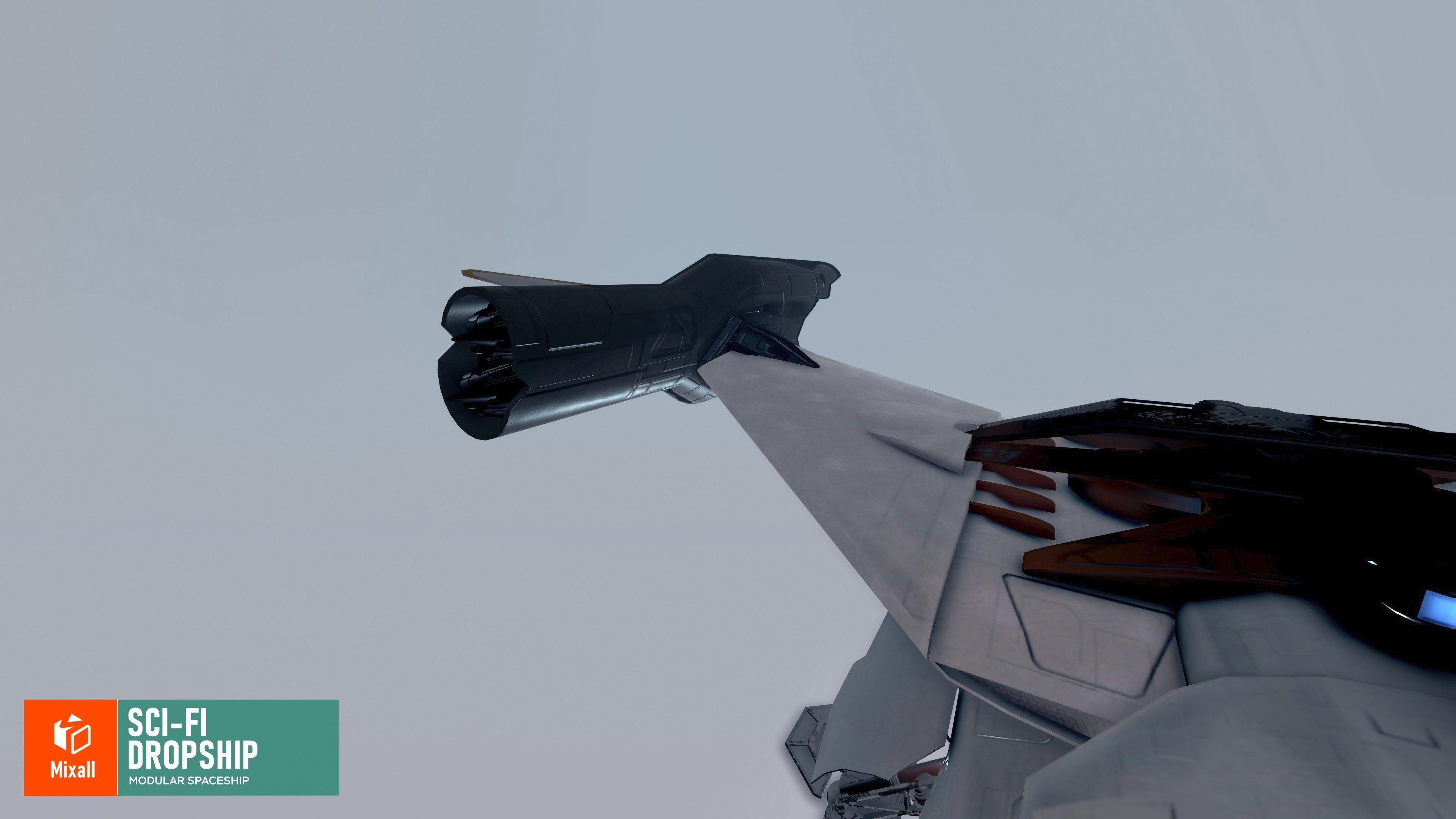 Sci-fi dropship - modular spaceship 3D model_5