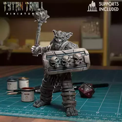 Modular Bugbear Skull Shield Mace - Pre-Supported