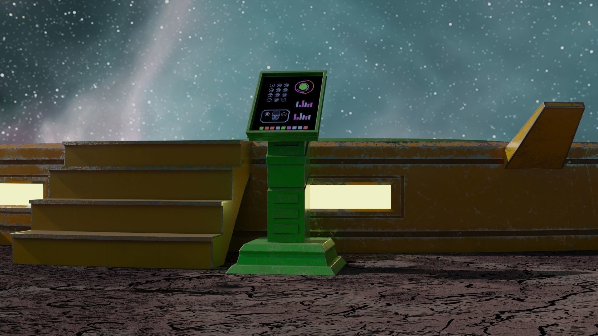 Platform turntable Low-poly 3D model_12