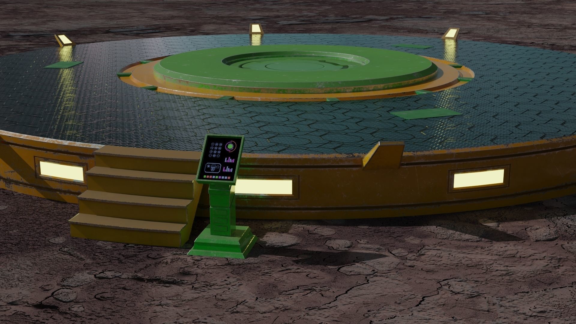 Platform turntable Low-poly 3D model_15