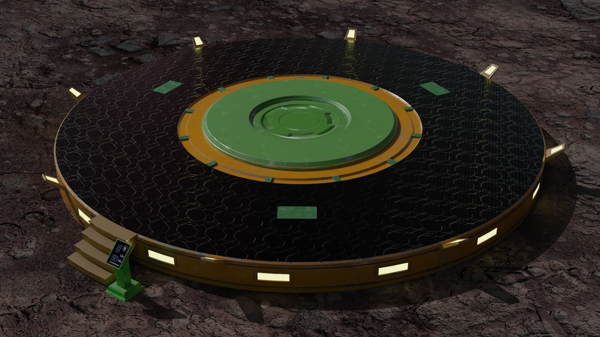 Platform turntable Low-poly 3D model_21