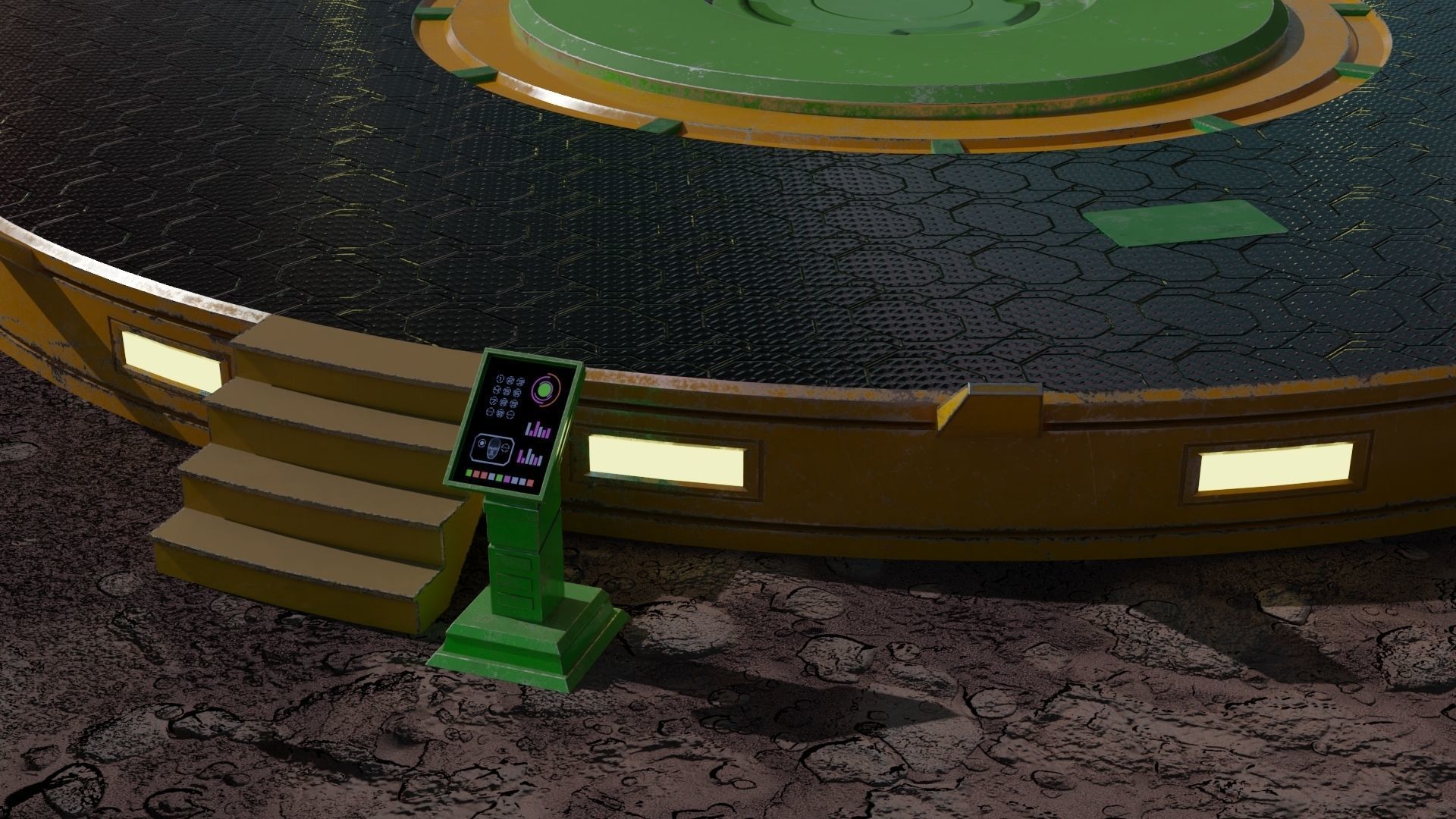 Platform turntable Low-poly 3D model_19