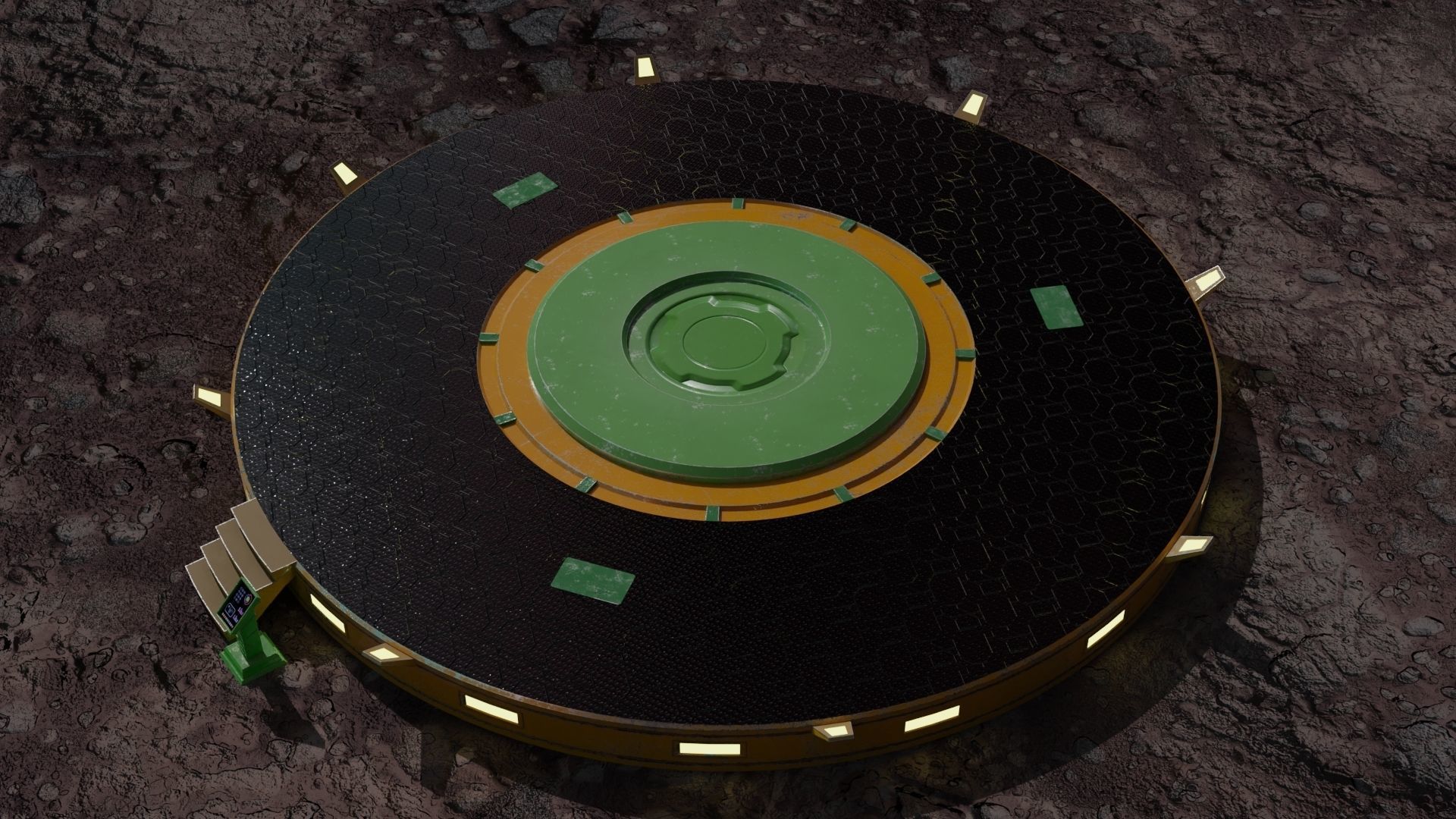 Platform turntable Low-poly 3D model_17