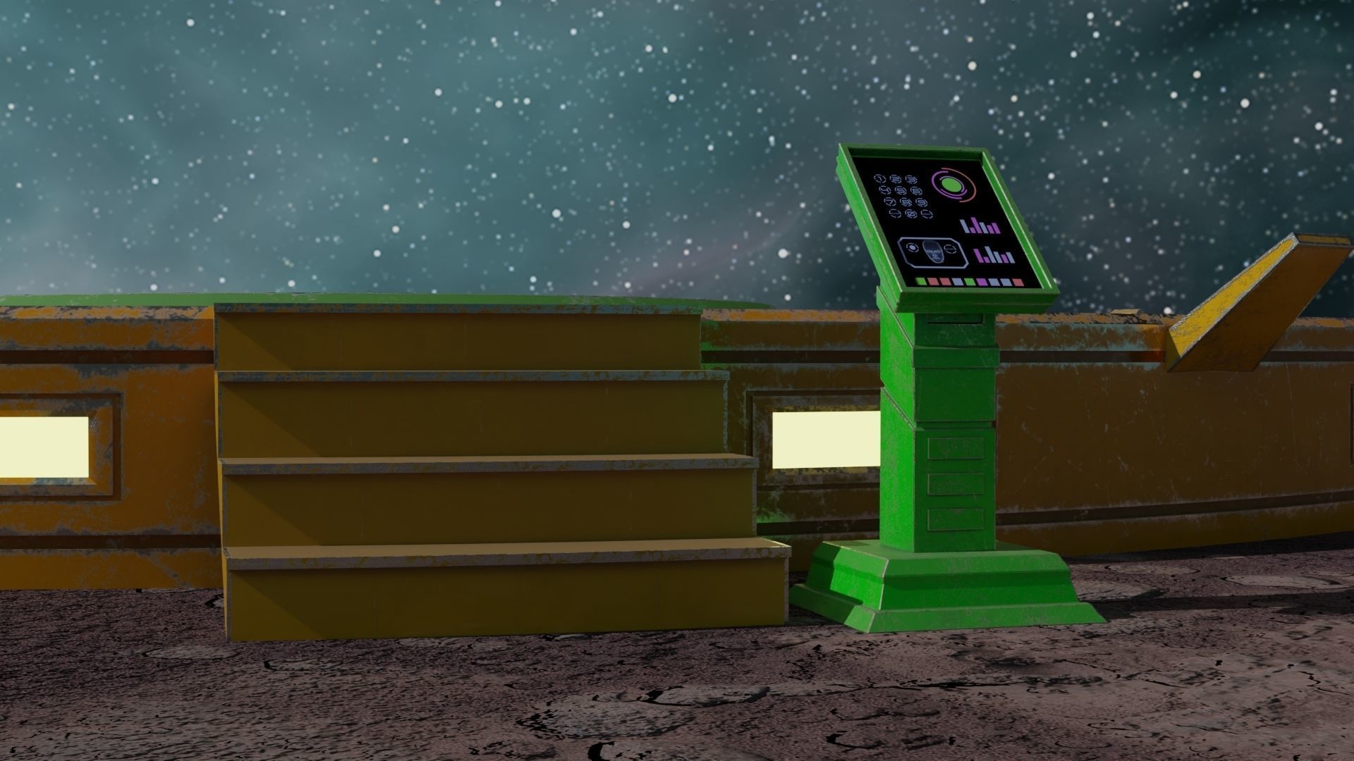 Platform turntable Low-poly 3D model_20