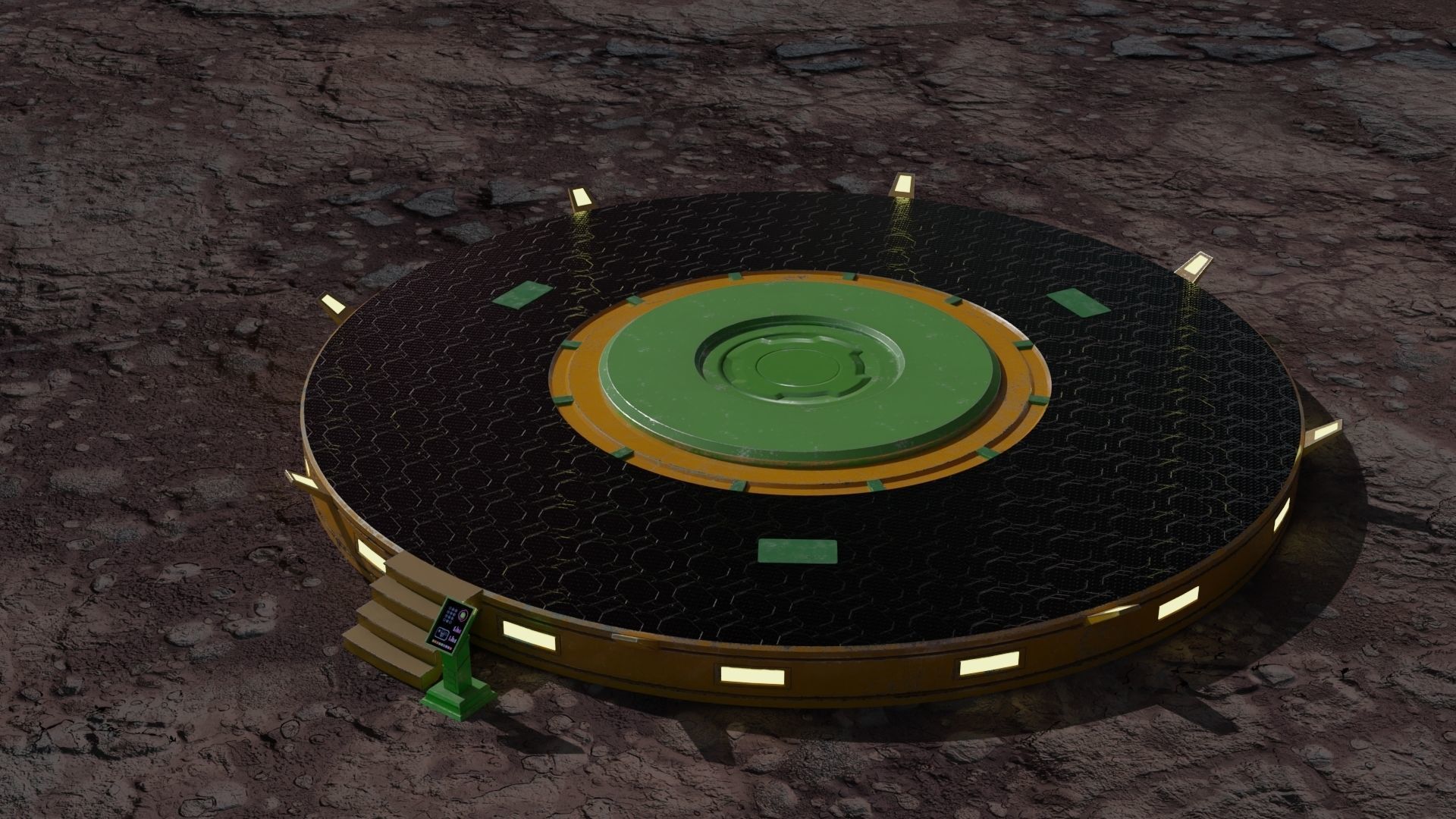 Platform turntable Low-poly 3D model_6