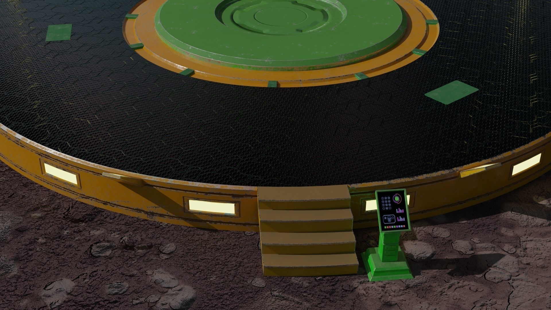 Platform turntable Low-poly 3D model_7