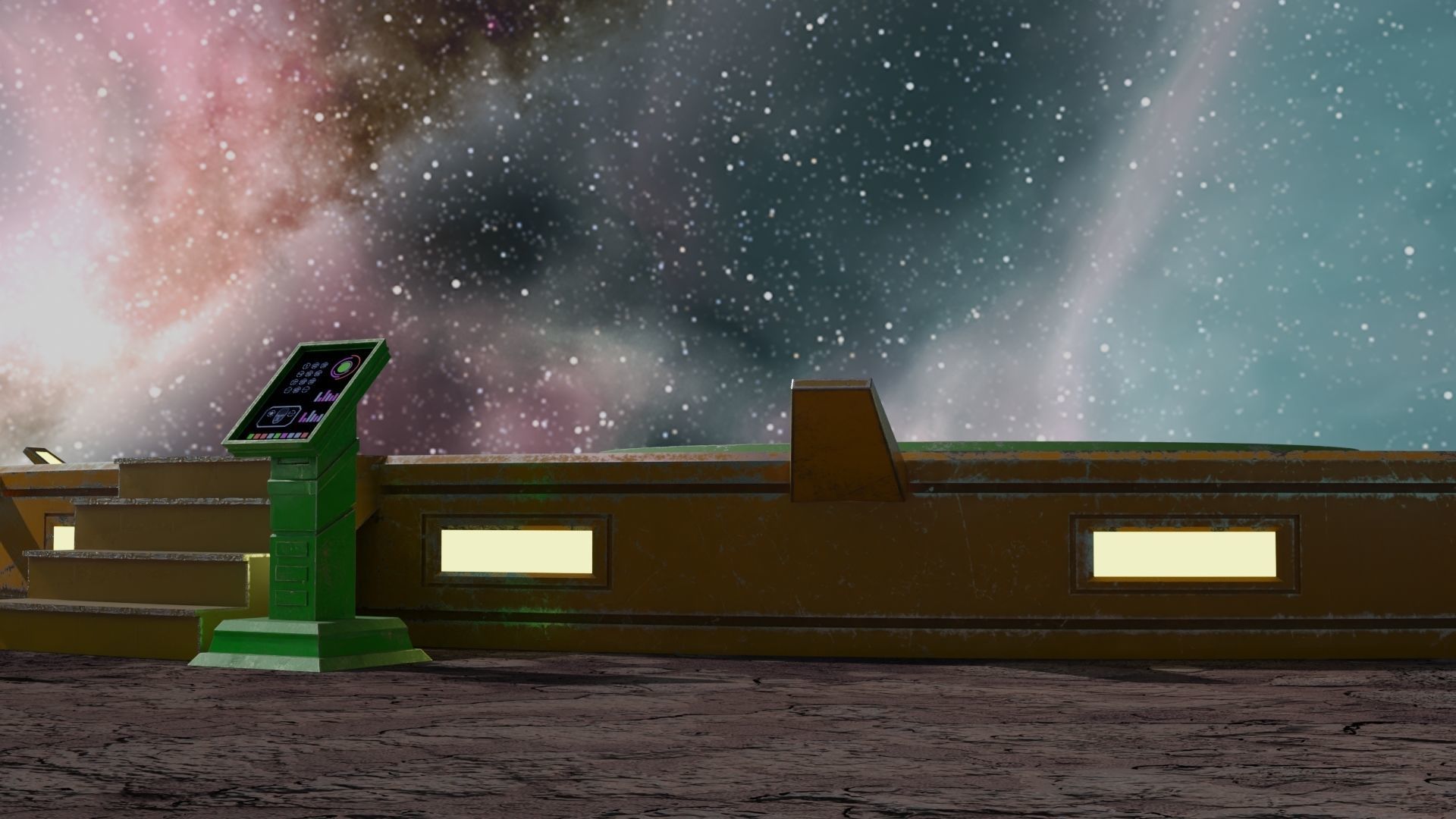 Platform turntable Low-poly 3D model_8