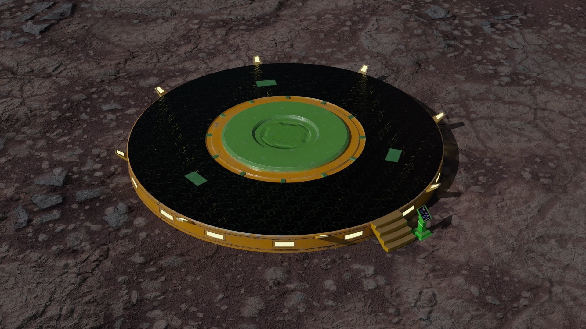 Platform turntable Low-poly 3D model_14