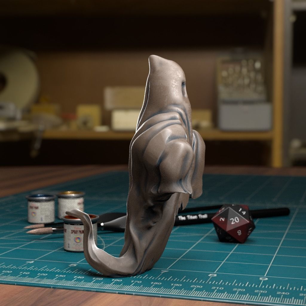 Bedsheet ghost 03 - Pre-Supported 3D print model_4