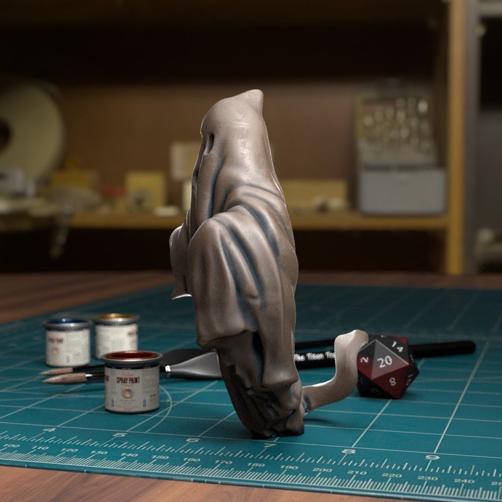 Bedsheet ghost 03 - Pre-Supported 3D print model_2