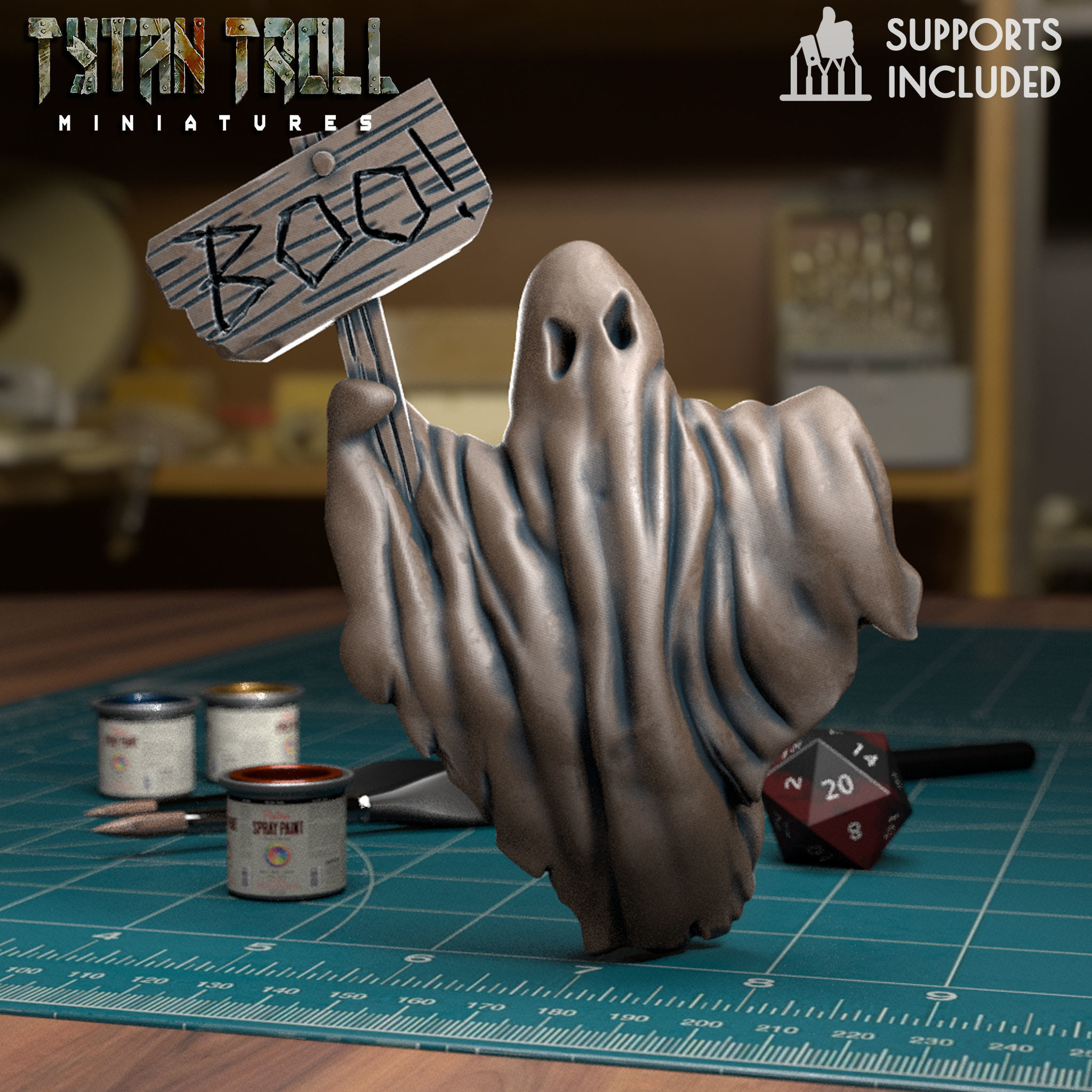 Bedsheet Ghosts Bundle - Pre-Supported 3D print model_4