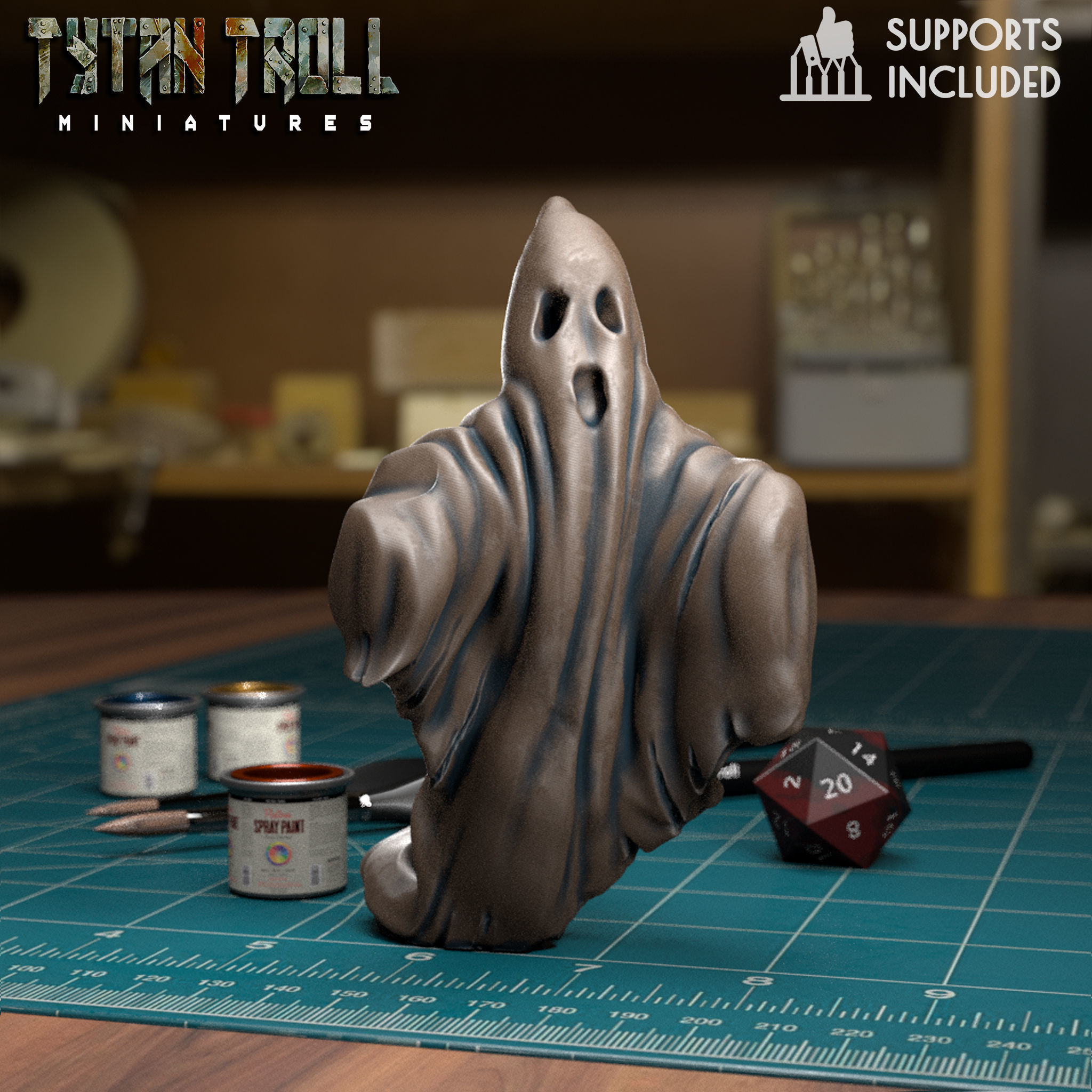 Bedsheet Ghosts Bundle - Pre-Supported 3D print model_3