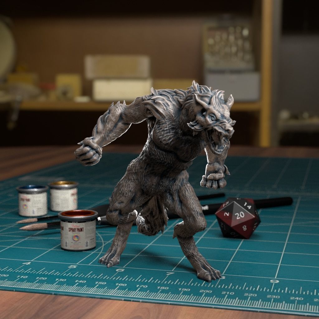 Werewolf 03 - Pre-Supported 3D print model_1