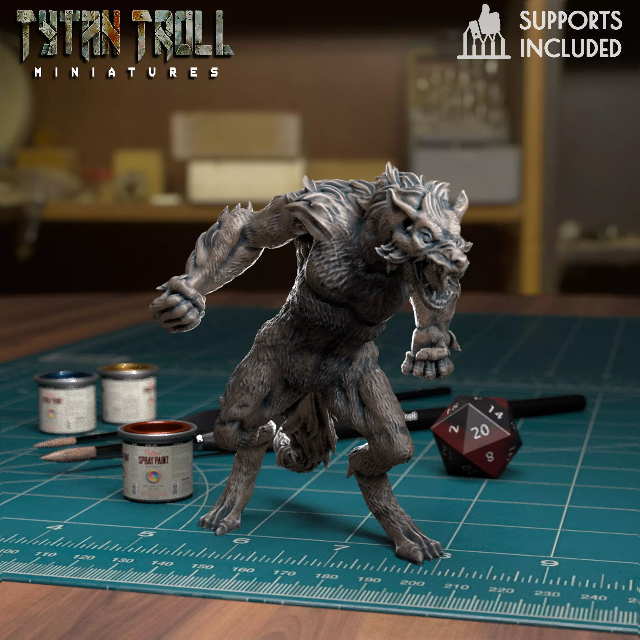 Werewolf 03 - Pre-Supported 3D print model_0